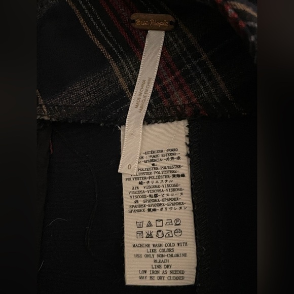 Free People Plaid Midi Pencil Skirt Size 0 | Back Zip | Grunge Preppy Dark Acade - Picture 7 of 9